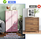 METAN 4 Drawer File Cabinet on Wheels, Lockable Metal Filing Cabinet with Handle and Name Card for Office Home,Assembly Required,Pink