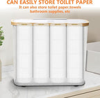Toilet Paper Storage for 12 Rolls, Stackable & Foldable - The Ultimate Bathroom Organizer - One-Piece Waterproof Basket - Elegant Toilet Paper Storage Holder White