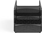 Safco Onyx Organizer Triple Tray: Store & Organize with Style - Powder Coated, Rectangular, Perfect for Home, Office & Classroom. Desktop or Tabletop