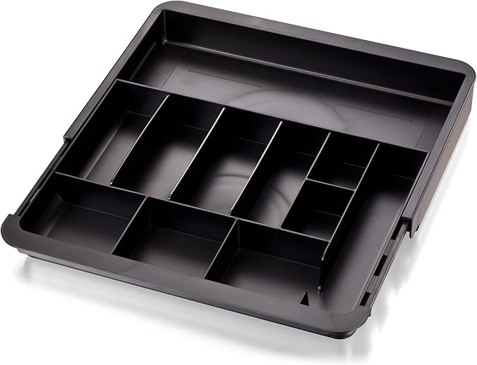 Officemate Recycled Expandable Drawer Tray, 10 3/8 W - 16 W, Black (26372)