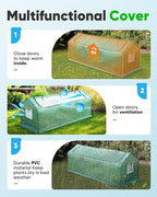 Quictent Mini Greenhouse, Portable Quick-Setup Small Tabletop Waterproof UV Protected PE Cover Shelter for Outdoors/Indoors W/ Raised Base for Garden Plant Seed Starting, 8 Stake, 95"x36"x36", Green