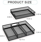 Office Drawer Organizer, 2 Pack Metal Mesh Desk Draw Divider, Versatile Desktop Organizer Tray to Keep Supplies Tidy and Easy to Access, Stackable A4 Paper Holder Tray