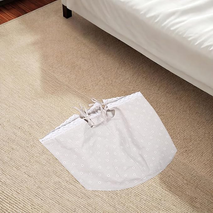 Garneck Washable Cloth Liner for Wire Rattan Basket Replaceable Fabric Insert with Daisy Pattern Protective and Decorative Hamper Liner for Laundry Kitchen and Living Storage Easy to