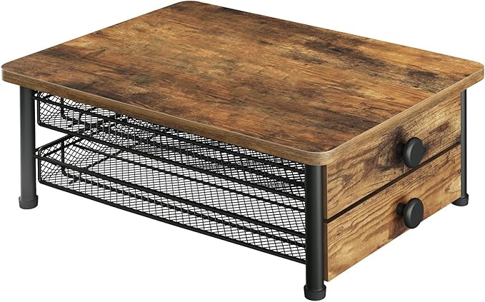 Coffee Pod Drawer Holder, 70 Capacity Coffee Capsule Storage Organizer, 2-Tier Coffee Pod Drawer for K Cup, for Home Kitchen, Rustic Brown KH28BR