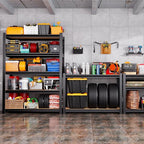 71"H-32"W-14"DGarage Shelving-5 Tier Garage Storage Shelves,Adjustable Heavy Duty Metal Shelving Unit and Storage Large Rack,Utility Steel Shelf For Warehouse Industrial Pantry Basement Organizers