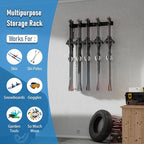 USA Based Ski Rack Wall Mount, Holds 6 Pairs for Ski Storage Rack, Snowboard Hanger & Ski Holders for Wall Storage Racks for Garage, Ski Hangers for Wall Holds Up to 75lbs, 3 Hooks Black