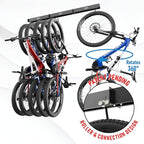 USA Based Ceiling Bike Hanger Slide Mount Up To 6 Bikes, Sliding Garage Bicycle Storage, 51" Heavy Duty Hanging Hook Racks 450lbs Limit, Overhead Mounted Hangers for Storing Bicycles | Black