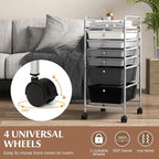 GOFLAME 6-Drawer Rolling Storage Cart, Multifunctional Art Craft Organizer Cart, Mobile Utility Storage Cart with Removable Drawers & Lockable Wheels, Craft Cart for Home Office, School, Gray Gradient
