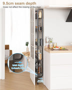 UMDONX Behind The Door Bathroom Shelf Narrow 5-Tier, Space-Saving Slim Storage Shelf Narrow Shelving Unit for Bathroom and Kitchen Black