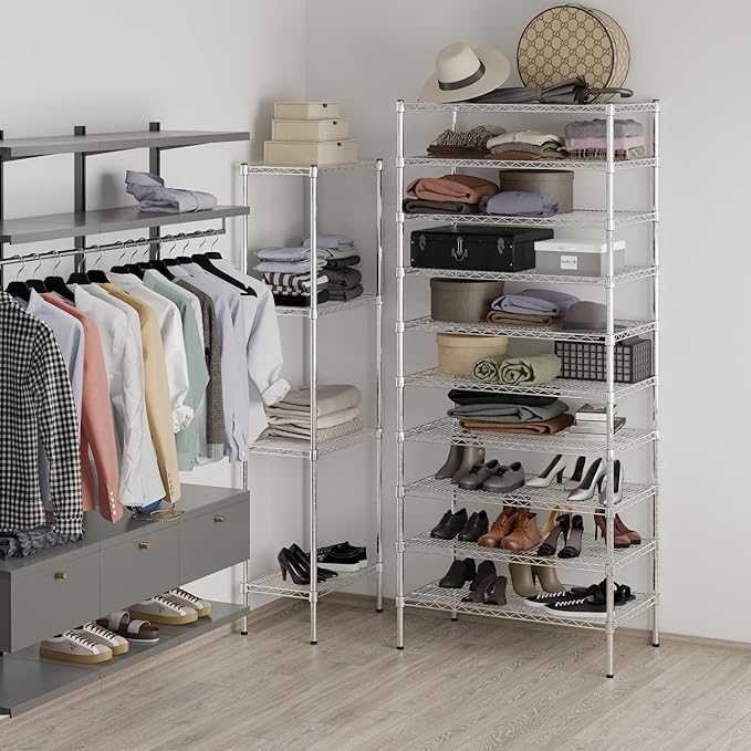 21" Deep x 36" Wide x 86" Height Wire Shelving Kit | 10-Tier | NSF Commercial Storage Rack Unit