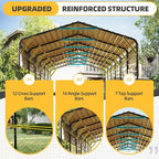 EROMMY 14'x30' RV Carport, Heavy Duty Car-Port with Reinforced Metal Frame, Weather-Resistant Galvanized Steel Roof Shelters, Outdoor Car-Shed for RV, 2 Vehicles, Truck, Boat and SUV, Gray