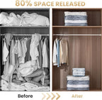 TAILI 8 Pack Vacuum Storage Bags, Cube Space Saver Bags Combo(3 Jumbo +5 Medium), Vacuum Seal Bags for Bedding, Clothing, Comforters, Blankets, Closet Oragnizaer and Space Saving
