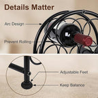 PAG 23 Bottles Arched Freestanding Floor Metal Wine Rack Wine Bottle Holders Stands, Black