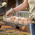 Upgraded Egg Holder Countertop with Removable 5 Dividers & Date Plate, 3 Tier Pull Out Large Egg Basket for Gathering Fresh Eggs, Kitchen Organizer, The Size - 6.7“x16.6”x11.3