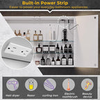 Hasuit Lighted Medicine Cabinet with Mirror, Wall Mounted Bathroom Mirror with Storage, 2 Doors Bathroom Wall Cabinet with LED Lights, 31.5'' x 23.6''