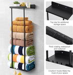 Hommtina Bathroom Towel Storage Black Towel Holder Bathroom Decor Aesthetic Towel Racks for Bathroom Bath Towel Storage for Rolled Towels Organizer