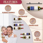 Wall Mounted Wine Rack: Metal Wall Mount Wine Bottle Holder - for Wine Cellar Home Kitchen Bar Decor - 4Pcs