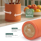 D'vine Dev 360° Rotating Utensil Holder – 5" Kitchen Utensil Crock for Countertop, Modern Cooking Tool Organizer for Kitchen Storage & Décor, Pumpkin, 72-X-E-1