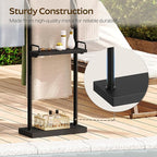 Free Standing Towel Rack, Taller Double-T Shape Bath Sheet Holder for Bathroom, Floor Blanket Holder Stand with Weighted Base, 4-Tier Towel Storage Rack, for Living Room, Balcony, Black CJ20BB
