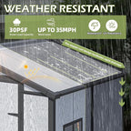 6x4 FT Resin Outdoor Storage Shed, All-Weather Plastic Garden Shed with Floor, Lockable Doors & Windows, Plastic Tool Shed for Poolside, Backyard, Patio