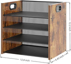 Wood Desk Organizer - 4-Tier Desktop File Organizer, Wooden Paper Organizer, Office Desk Organization for Accessories, Papers, Mail, Notebooks, Stationery