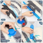 10 Jumbo Vacuum Storage Bags, Vacuum Seal Bags for Clothing Space Saver Compression Storage Bag with Hand Pump Extra Large for Clothing Travel Comforters Blankets Pillow Bedding Duvets Clothes