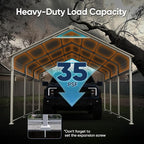 Quictent Heavy Duty 10x16 FT Vertical Roof Metal Carport, Pre-Drilled All Weather Storage Car Shelter for Tractor, Vehicles & Farm Equipment