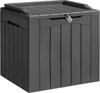 Homall 31 Gallon Resin Deck Box Waterproof Outdoor Storage Lockable Indoor Outdoor Organization and Storage Container for Patio Furniture Cushions, Garden Tools (Grey)