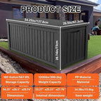 Outdoor Storage Box 180 Gallon Waterproof, Large Lockable Resin Deck Box Patio Storage Bin for Pool Accessories Cushion Furniture, Garden Tools, UV-Resistant Outside Delivery, Black