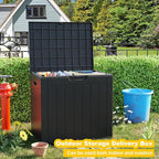 EasyUp 30 Gallon Outdoor Storage Box Waterproof, UV Resistant Outdoor Deck Box, Resin Lockable Deck Boxes for Garden Tools Equipment and Cushions, Black