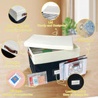 Board Game Storage, Board Game Organizer with 12pcs Zipper Bags and Writable Stickers, Board Organizers Storage with Lid for Office Supplies, Puzzles, Video Game, Craft Product,2pcs