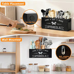 Extra Large and Durable Black Wooden Kitchen Utensil Holder - Ideal Kitchen Decor for Countertop with Party and Home Use （black Extra Large）
