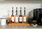 Demi's Home 25.4 oz 750 ml Glass Coffee Syrup Dispenser for Coffee Bar - 4 Pack - Comprehensive Label Set & ¼ oz Pumps Included