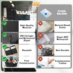 Eulant Reusable Compression Packing Cubes With Pump for Men/Women Business Travel,Professional IPX8 Vacuum Bags for Packing Organizers,Packing Cubes for 20inch Suitcases Luggage for Business(No Pump)