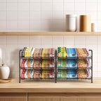 NANANARDOSO Can Organizer for Pantry, 3 Tier Can Dispenser Rack Holds up to 72 Cans, Can Storage Organizer Holder for Canned Food Storage Kitchen Cabinets or Pantry Shelf Countertop, Brown