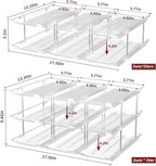 Attelite Can Organizer for Pantry, 3 Sets 2Tiers Can Storage Organizer Pantry, Soda Can Organizer for Fridge 24 Cans Rack Automatic Rolling Stackable Canned Food Organizer,Clear