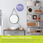 Minimalistic White Shelf Brackets by Delta Cycle, Set of 10 Fully Adjustable 12-inch Heavy Duty Shelf Brackets, Holds Up to 800 lbs, Modern Shelf Bracket for Wood Shelves