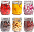 ComSaf 6-Pack 25oz Round Glass Mason Jars with Lids, Airtight Canning Jars for Preserving & Pickling, Multi-Purpose Storage Containers for Kitchen, Bathroom & Laundry, Ideal Housewarming Gift Set
