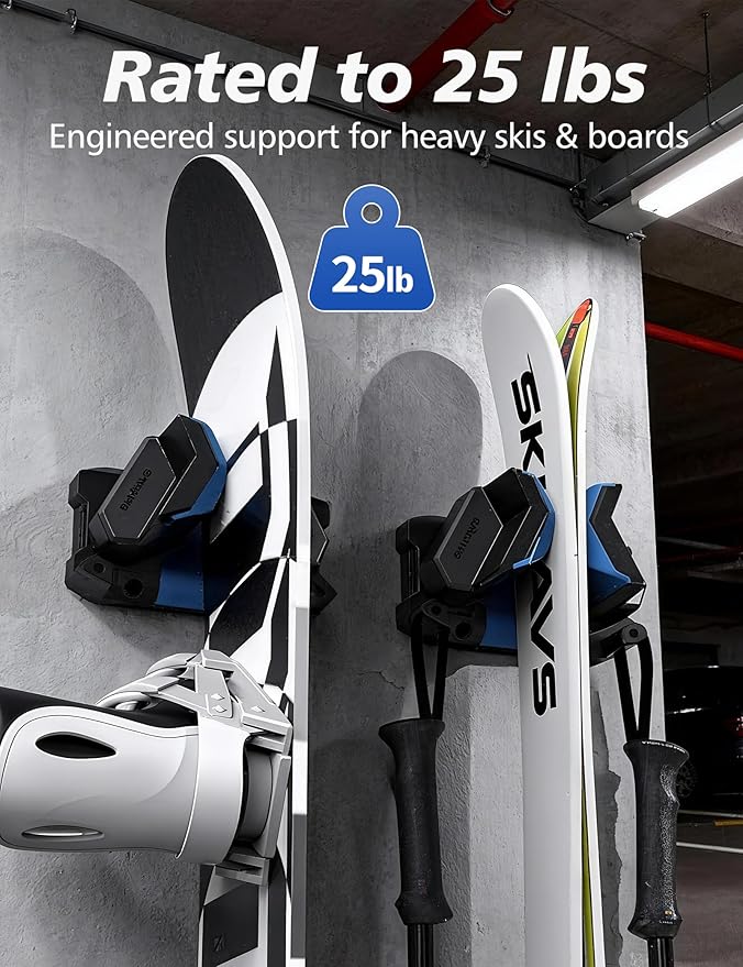 ski wall mount, ski snowboard storage rack tool