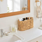 StorageWorks Toilet Paper Storage, Toilet Paper Storage Holder for 6 Regular Rolls, Wicker Basket for Bathroom, Natural Water Hyacinth