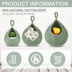 Honeydak Boho Decor Hanging Wall Baskets for Kitchen 3 Pack Teardrop Baskets with Hooks Storage Fruit Onion Vegetable Potato for Home 3 Sizes