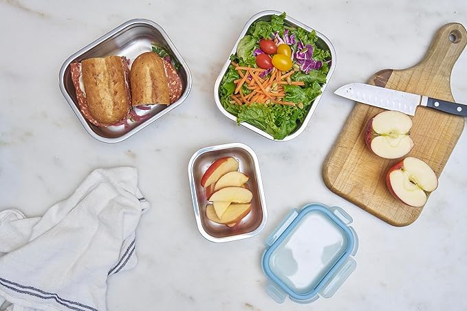 Hydro Flask Food Container Bundle – Hot Lunch Stainless Steel Snack Containers with Lids – 2 Cup, 3.5 Cup, and 5 Cup Capacities in Rain
