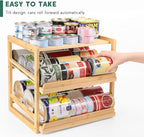 Can Organizer for Pantry, 3 Tiers Pantry Can Organizer Hold up to 72 3oz Cat Can, Rolling Can Storage Soda Dispenser Can Holders for Cabinet