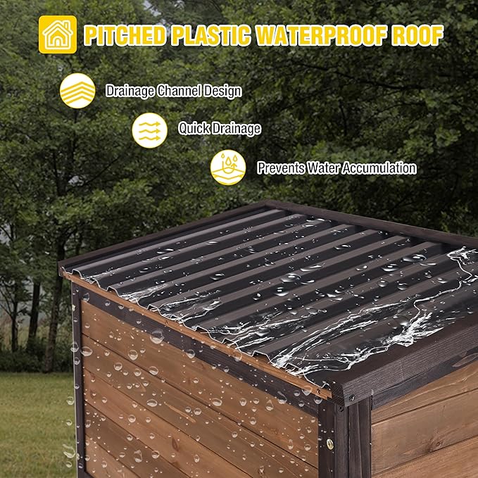 Aivituvin Outdoor Storage Shed with Floor - Strong Metal Frame, Adjustable Shelves, Ventilated Blinds - Ideal for Garden Tools Cabinets Waterproof - Best in Sheds & Outdoor Storage