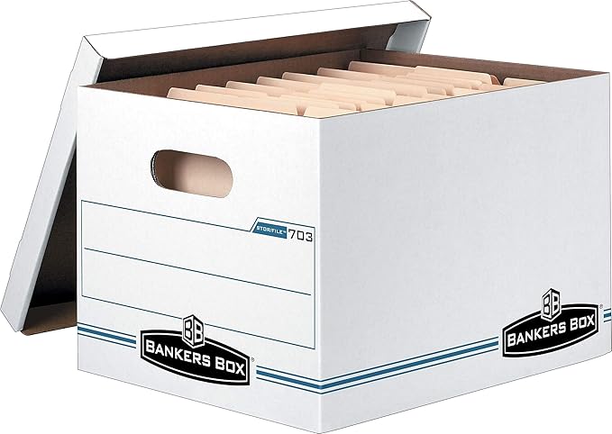 Bankers Box Products - Bankers Box - Stor/File Storage Box, Letter/Legal, Lift-Off Lid, White, 6/Pack - Sold As 1 Pack - Light-duty stacking strength for storage with or without shelving. - Double-bot