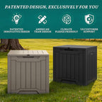 YITAHOME 31 Gallon Outdoor Storage Box, Resin Deck Box and Waterproof Package Delivery Box for Gardening Tools, Pool Supplies, Patio Furniture, Lockable, Black
