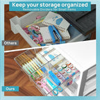 Vtopmart Plastic Drawer Storage Orangizer, 4 Tier 6 Drawers with Wheels for Office Supplies, Art Crafts, Under Desk Storage for Office, Bathroom, Dresser, 1 Pack/Clear