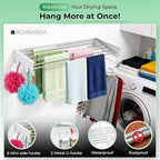 Laundry drying rack wall mount(28-INCH White), a wall mount clothes drying rack solution with reinforced metal frame, easy installation in tight spaces and foldable; drying rack clothing wall mounted.