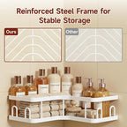 Veken Corner Shower Caddy 5-Pack, Advanced Rustproof Design, No Drilling Adhesive Shelves, Rack with Soap Holder, Large Capacity Bathroom Organizers and Storage, Wall-Mounted Kitchen&Home Decor,White