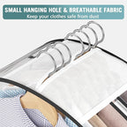 Clear Garment Bag for Hanging Clothes 10” Gusseted, (40&50") Suit Bags for Open Closet Storage Plastic Clothes Cover for Coat, Dress, Shirts, Fur, Jacket, Wardrobe Protectors, 4 Pack